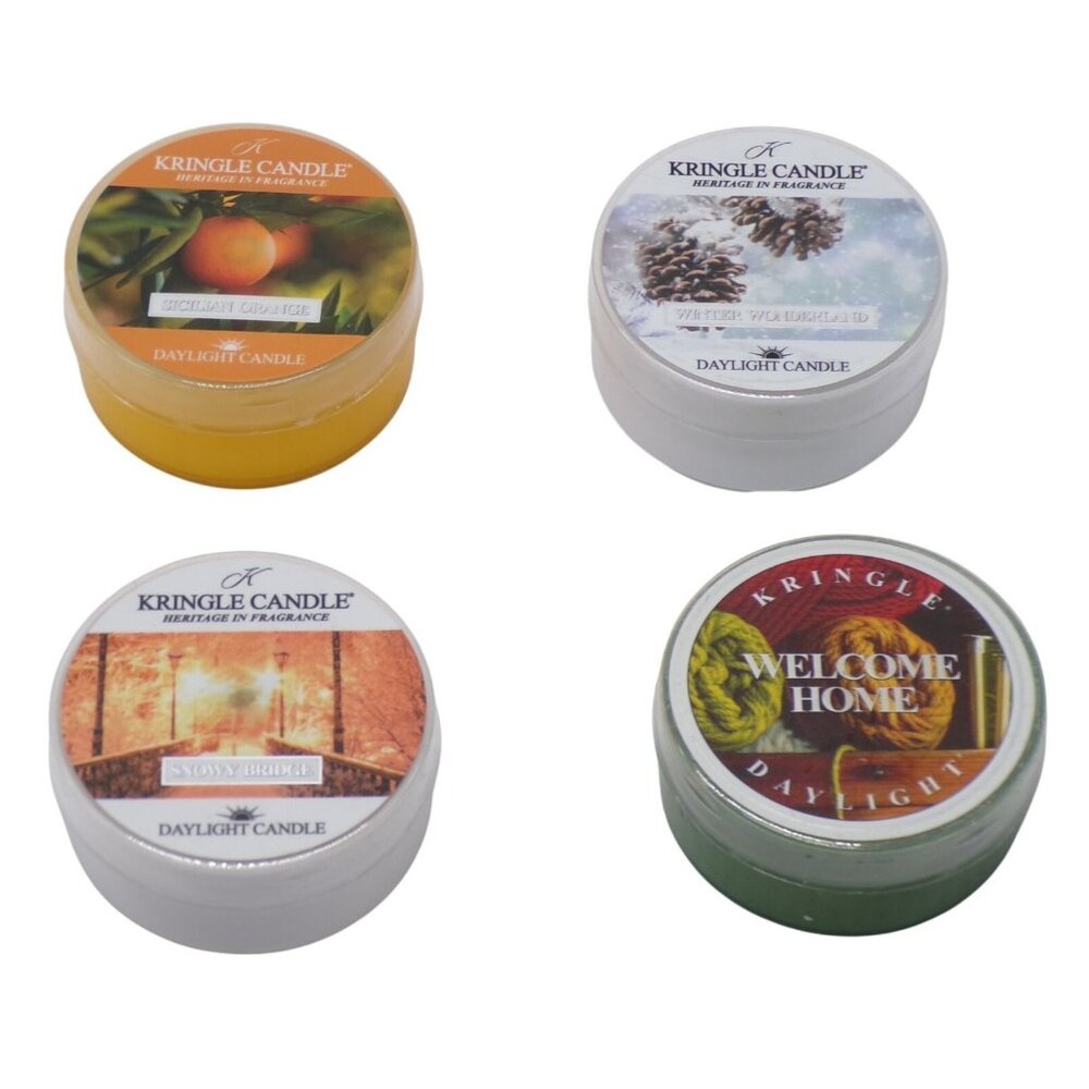 Kringle Candle Company Assortment of Daylight Candles Lot of Four (4) Scents